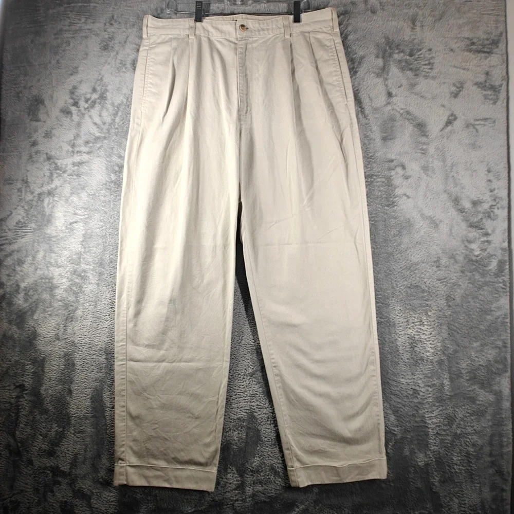 Vintage USA Polo Ralph Lauren Hammond Pant Mens 36x31 Stone Pleated Chino Andrew